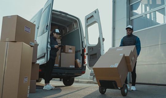What are the steps from dispatch to receipt of an international parcel?